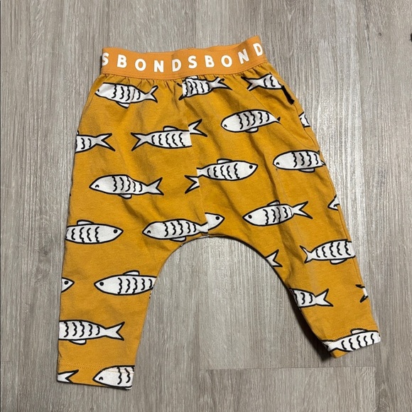 Bonds Mustard Fish Patterned Pants - Picture 1 of 1